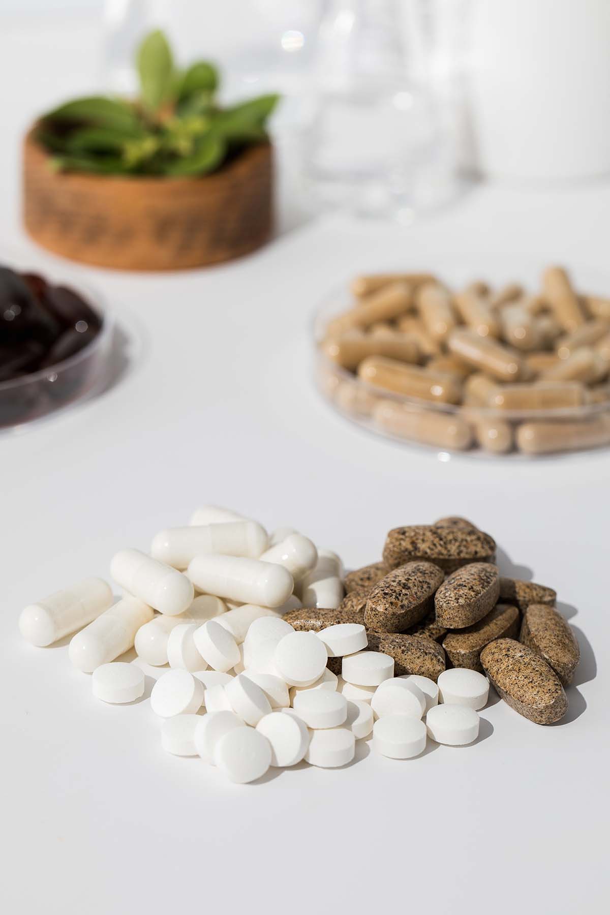healthy vitamins and dietary supplements Assortment of healthy vitamins and dietary supplements for optimal wellness.